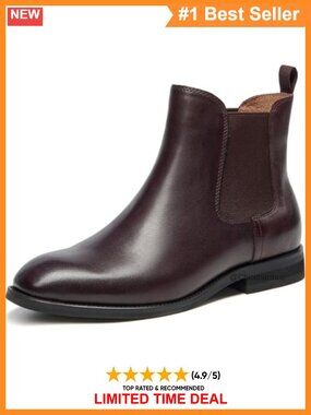 Womens Leather Chelsea Ankle Boots Faux Fur Lined Winter Booties